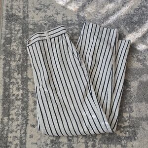 Madewell Navy and Cream Striped Pants